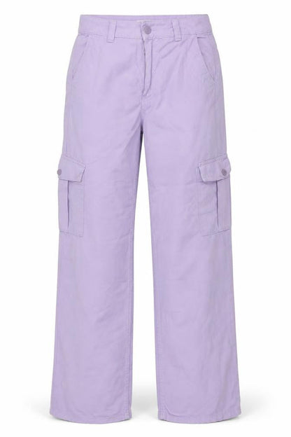 Womens UK Size 4 Pull&Bear Regular Fit Cargo Purple Jeans