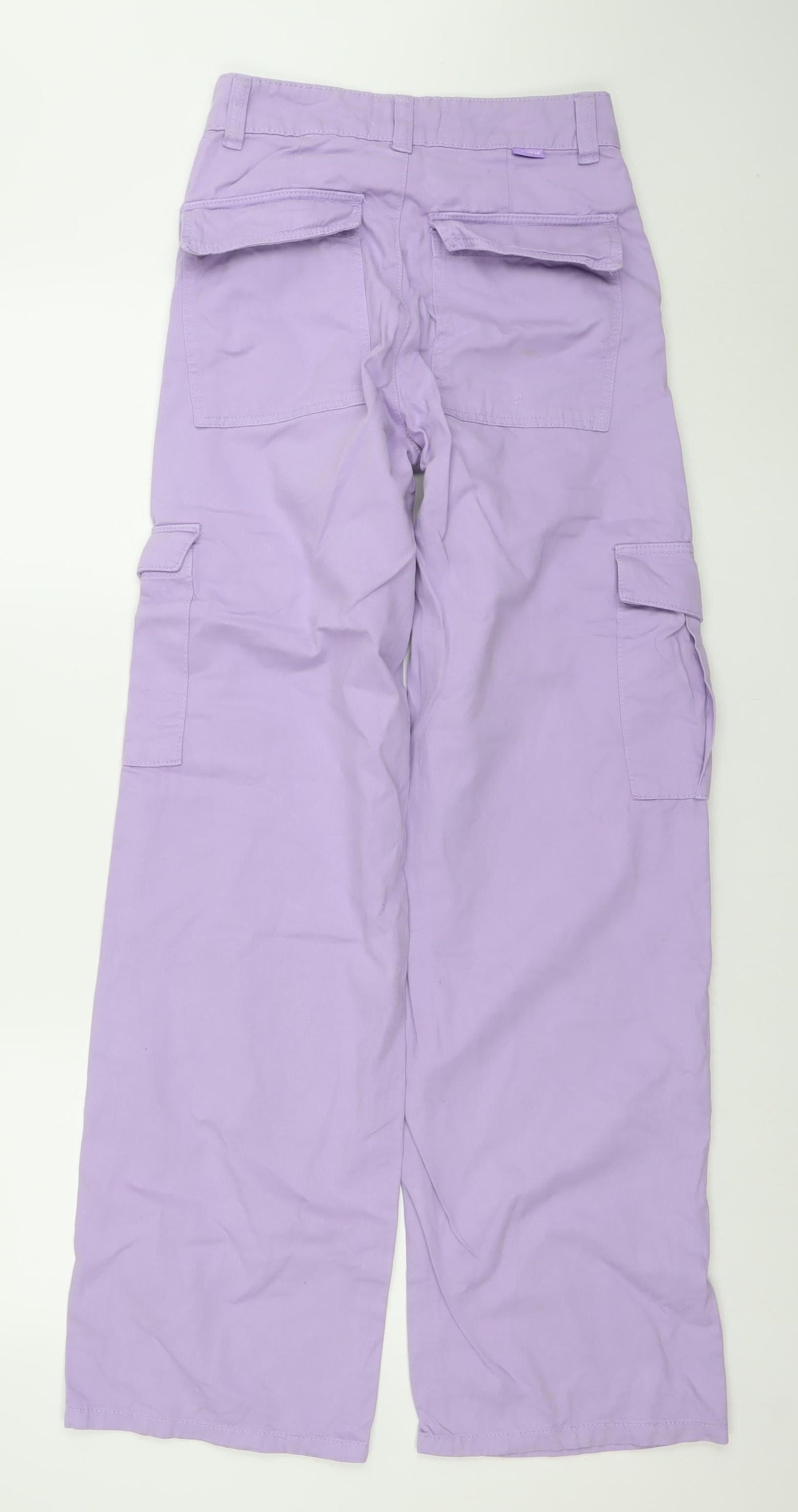 Womens UK Size 4 Pull&Bear Regular Fit Cargo Purple Jeans