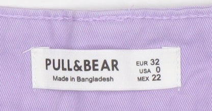 Womens UK Size 4 Pull&Bear Regular Fit Cargo Purple Jeans