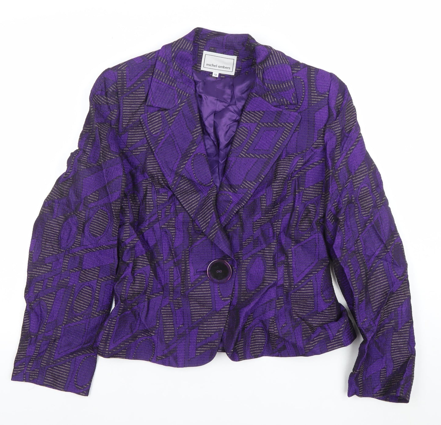 Womens UK Size 12 Michel Ambers Regular Purple Blazer