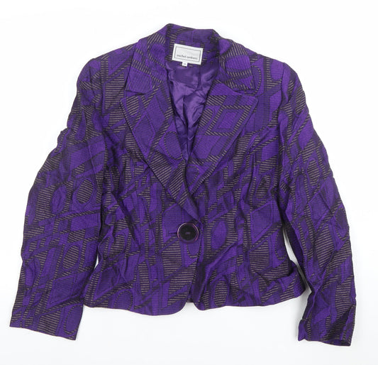 Womens UK Size 12 Michel Ambers Regular Purple Blazer