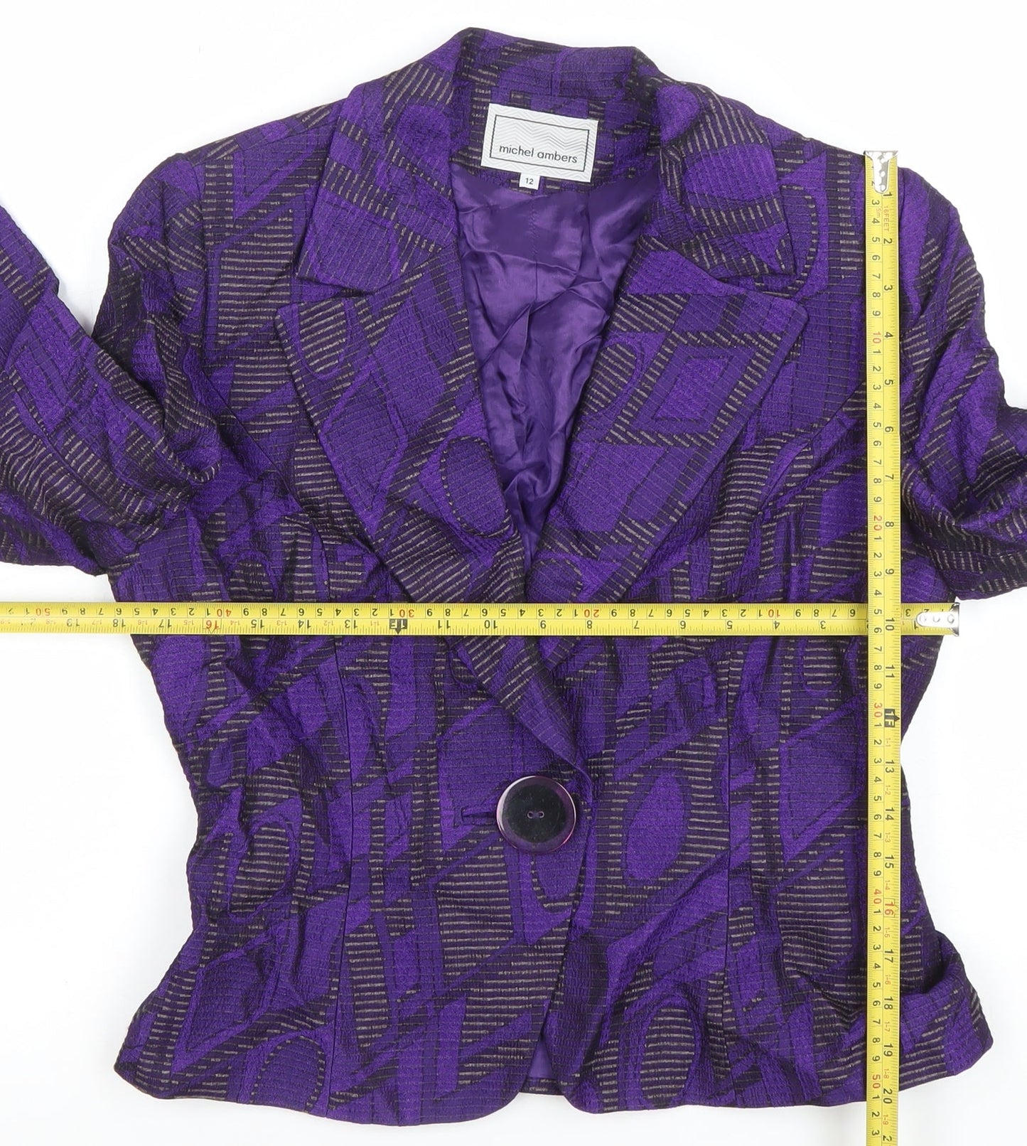 Womens UK Size 12 Michel Ambers Regular Purple Blazer