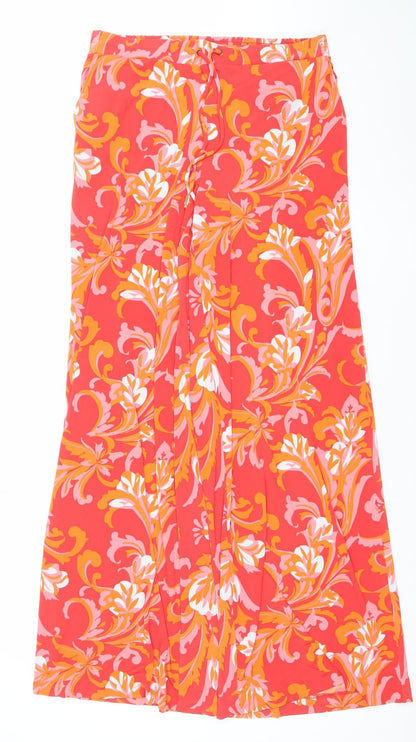 Womens UK Size M New York & Company Relaxed Fit Wide-Leg Multicoloured Trousers