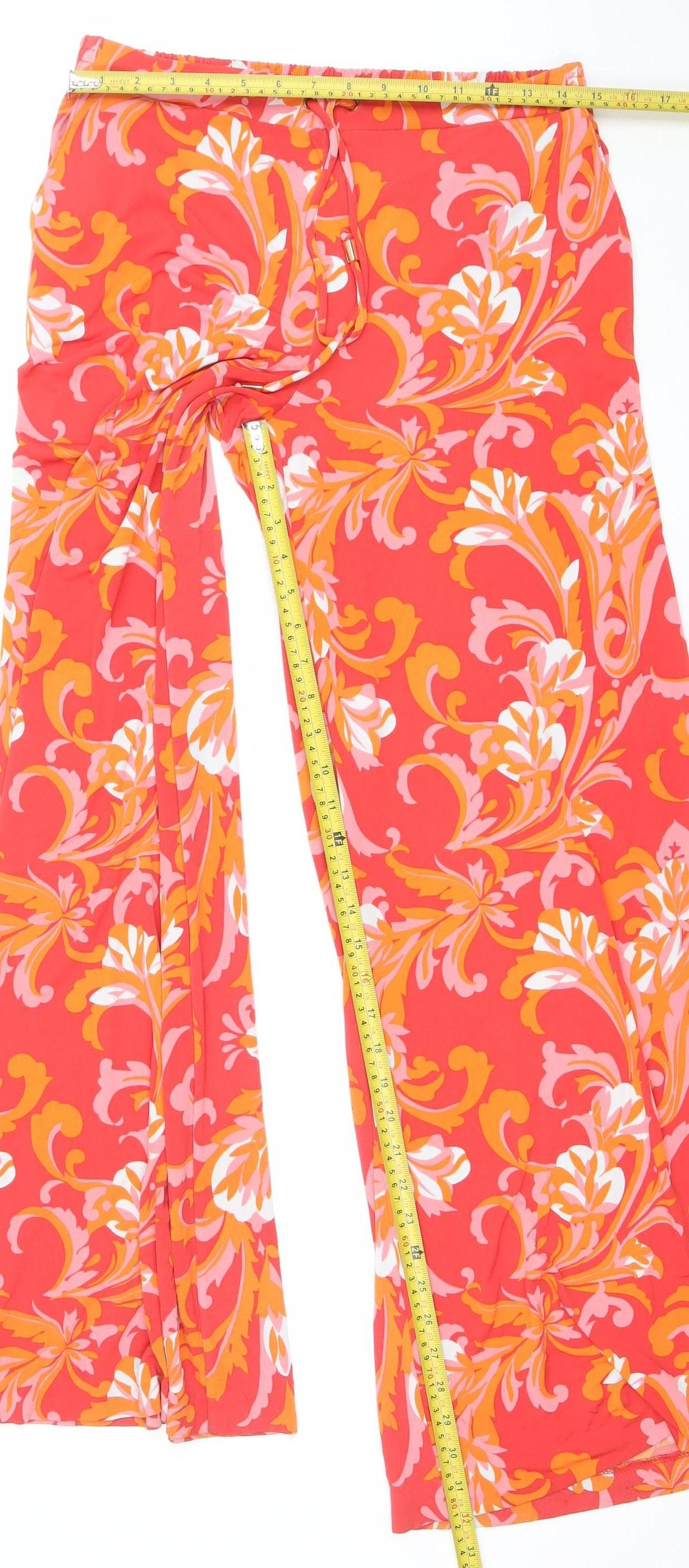 Womens UK Size M New York & Company Relaxed Fit Wide-Leg Multicoloured Trousers