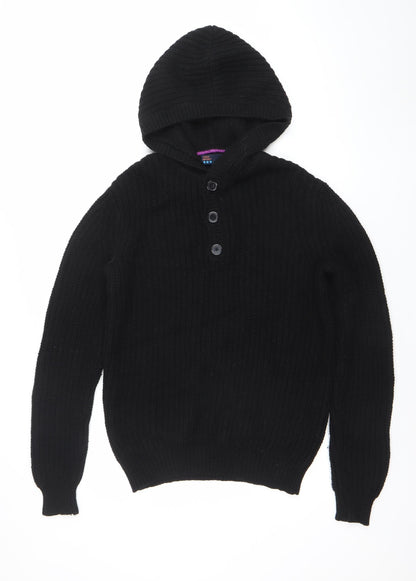 Mens UK Size S World Republic Black Henley Jumper
