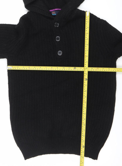 Mens UK Size S World Republic Black Henley Jumper