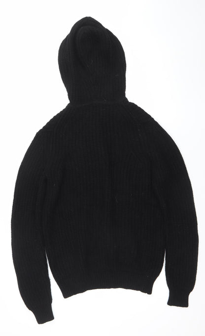 Mens UK Size S World Republic Black Henley Jumper