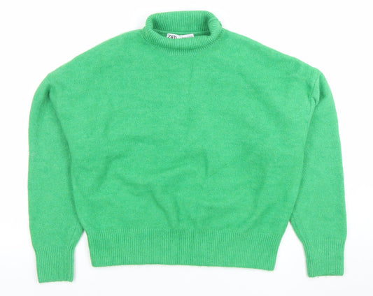 Womens UK Size 12 Zara Green Pullover Jumper