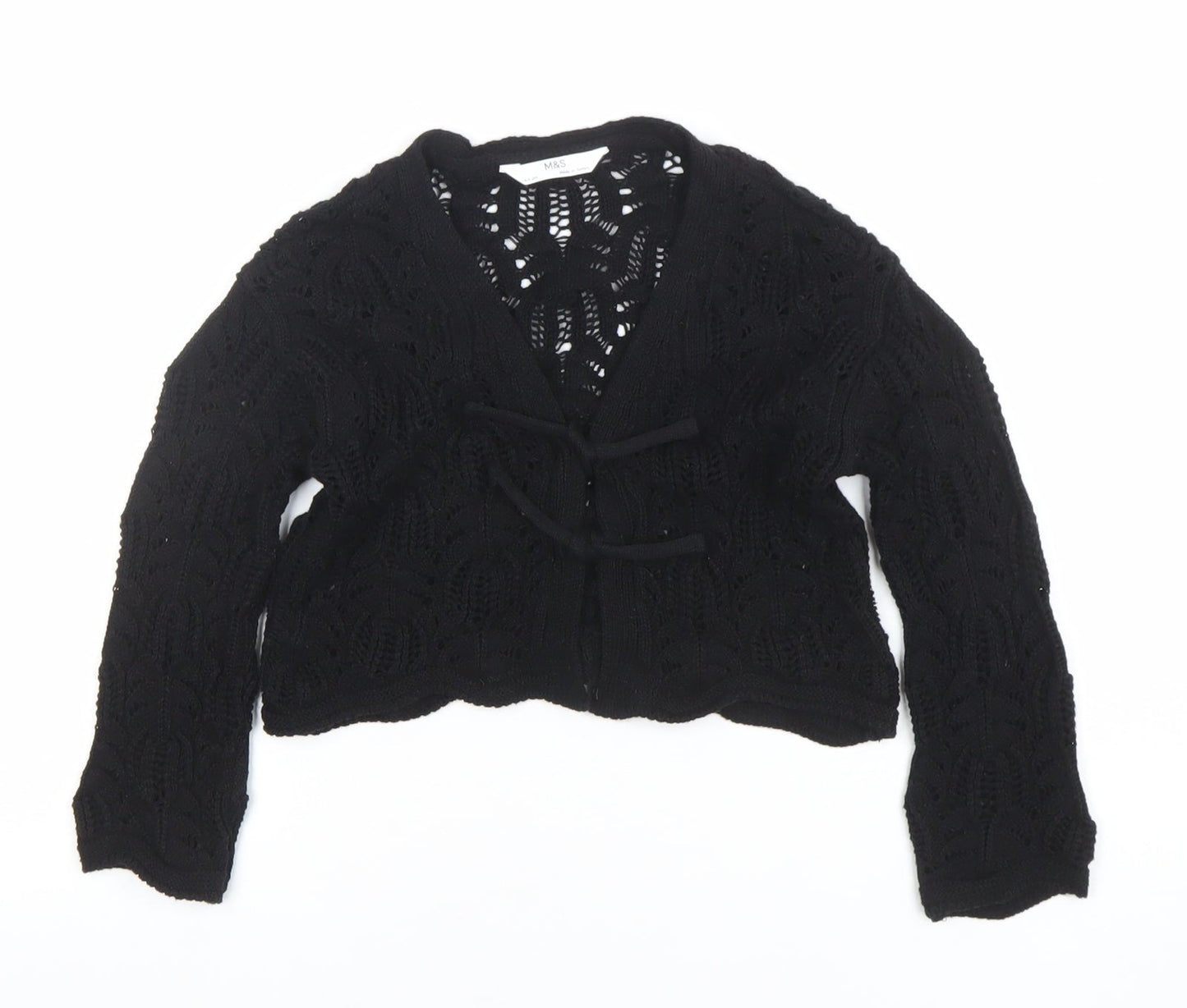Girls UK Size 4-5 Years Marks and Spencer Black Cardigan Jumper