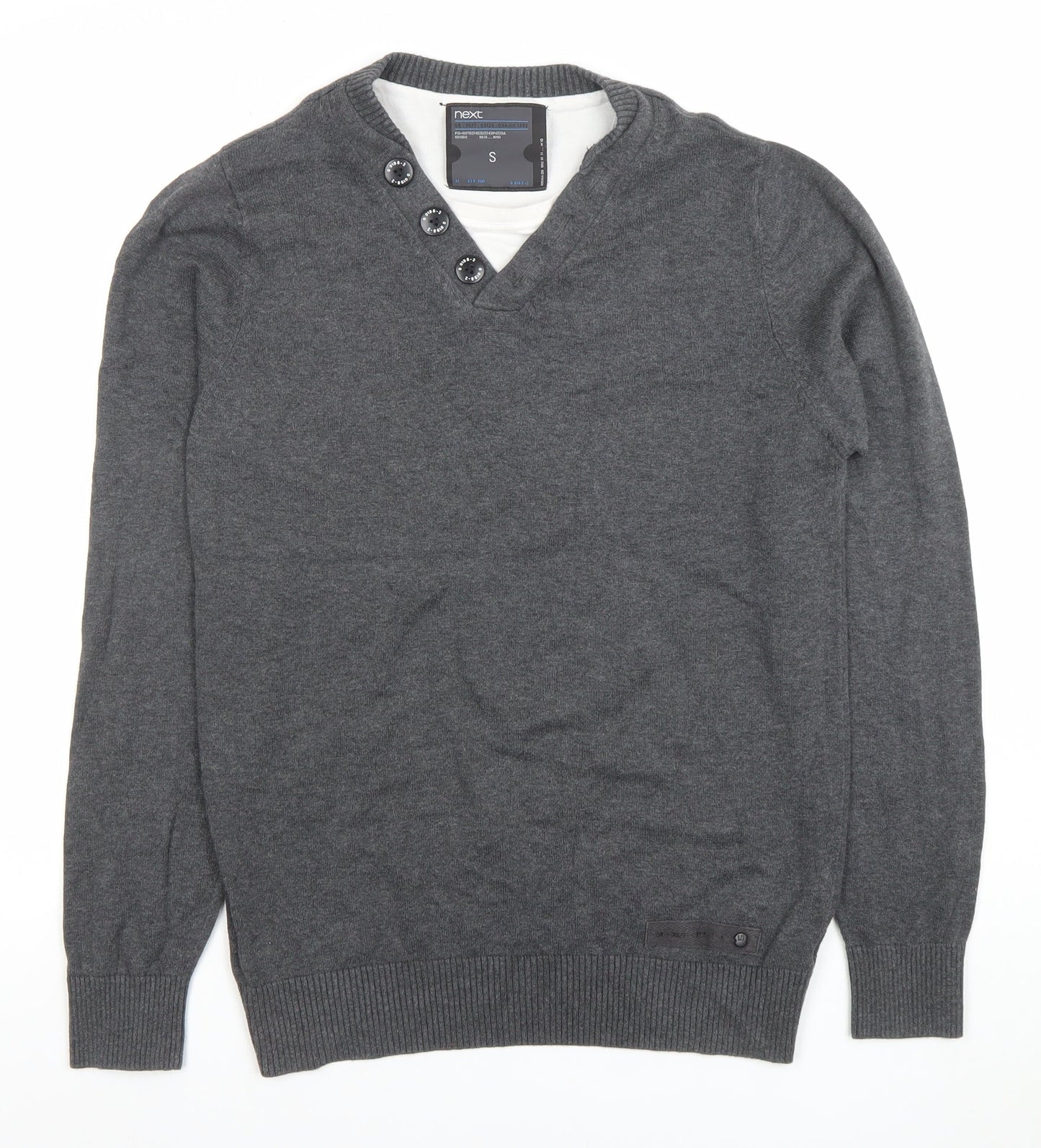 Mens UK Size S NEXT Grey Pullover Jumper