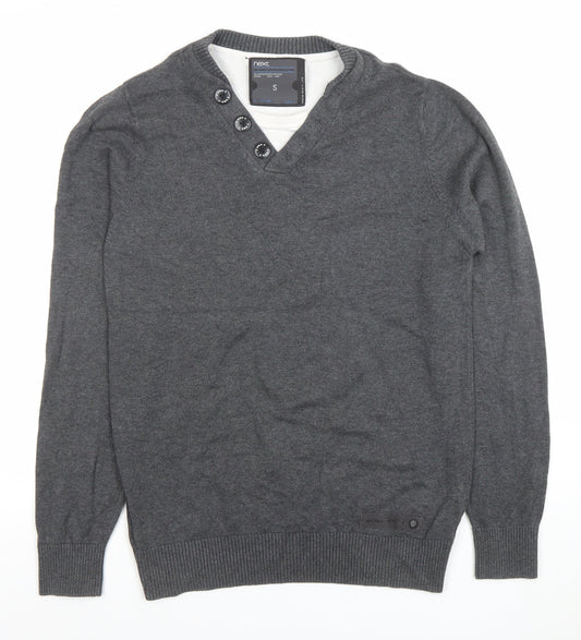 Mens UK Size S NEXT Grey Pullover Jumper