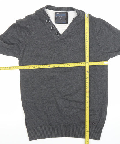 Mens UK Size S NEXT Grey Pullover Jumper