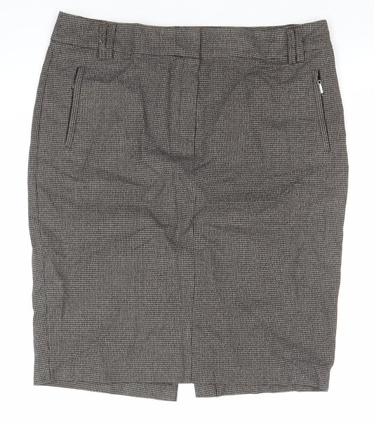 Marks and Spencer Women Brown Tweed Pencil Skirt Size 12 Workwear
