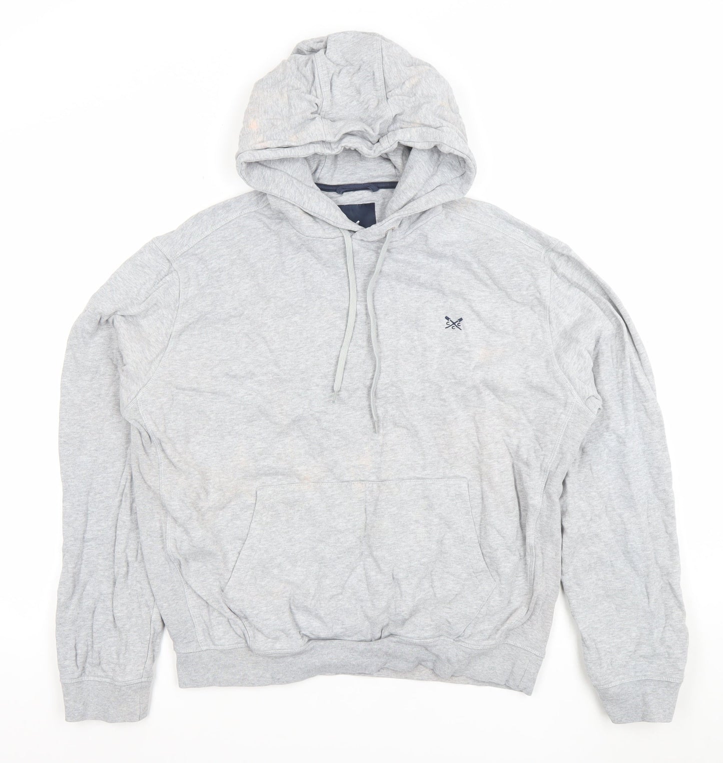 Mens UK Size L Crew Clothing Company Grey Pullover Hoodie