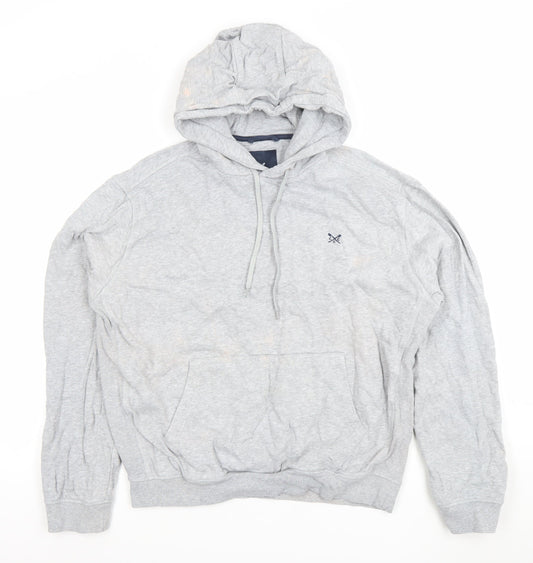 Mens UK Size L Crew Clothing Company Grey Pullover Hoodie