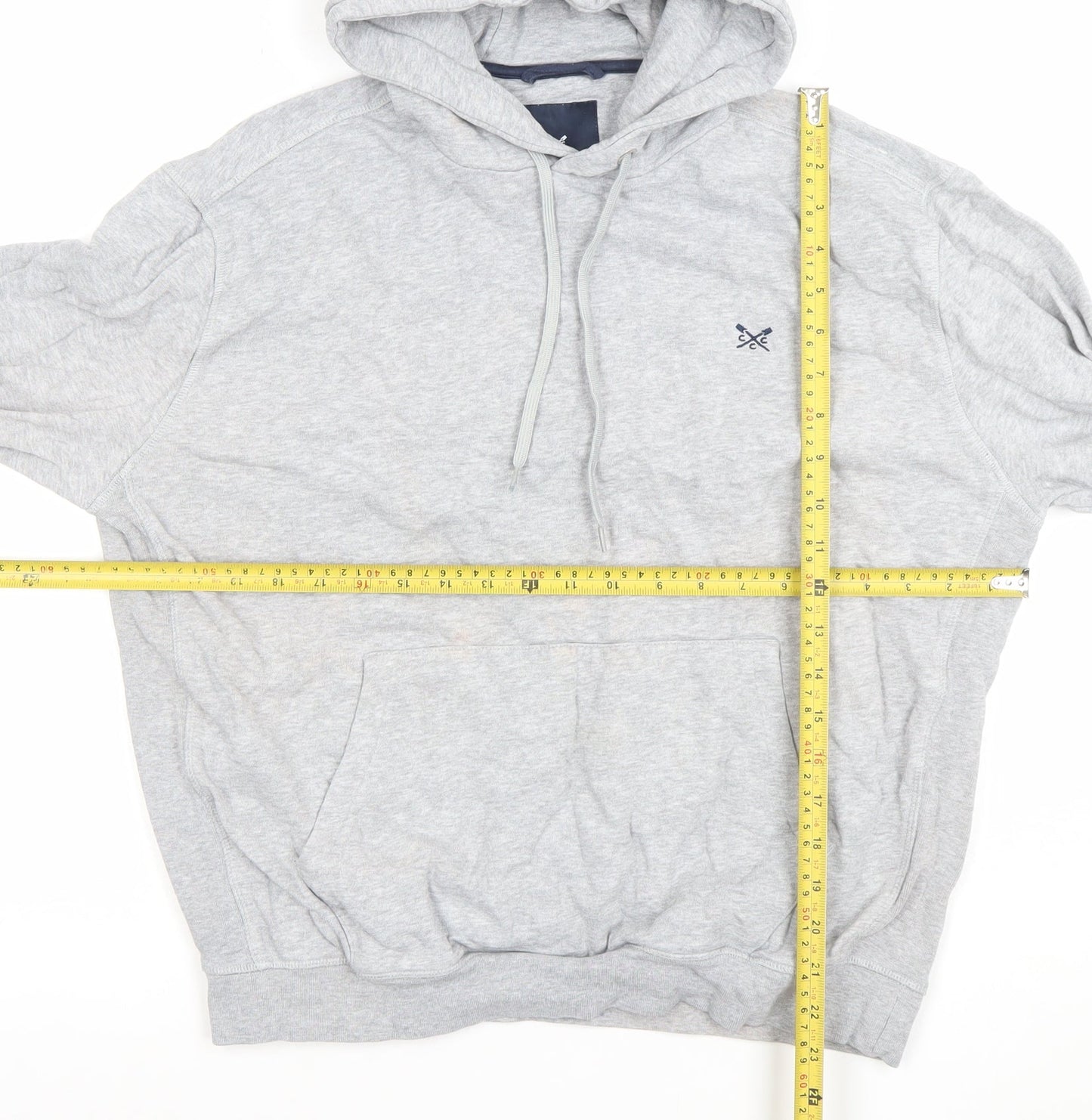 Mens UK Size L Crew Clothing Company Grey Pullover Hoodie