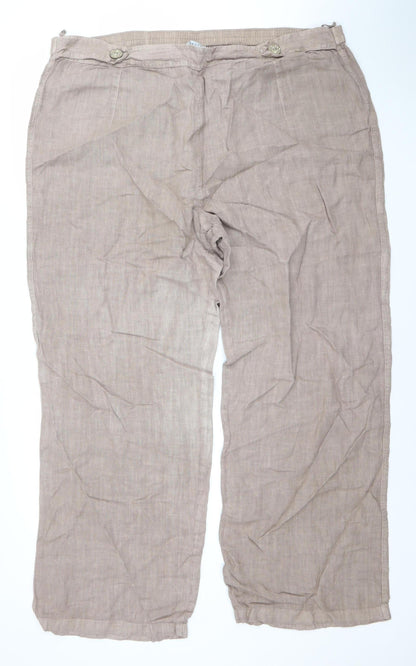 Womens UK Size 20 Chesca Relaxed Fit Casual Holiday Travel Beige Trousers