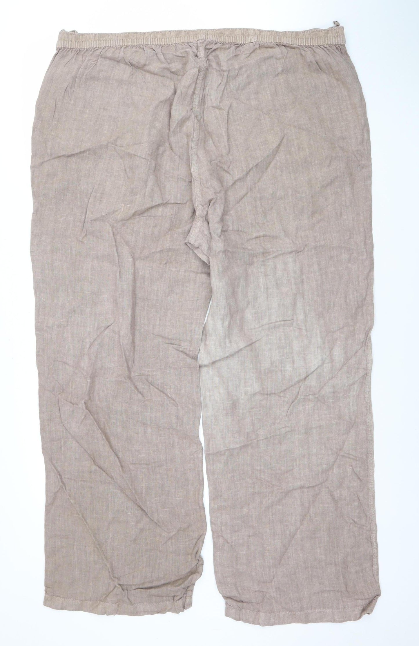 Womens UK Size 20 Chesca Relaxed Fit Casual Holiday Travel Beige Trousers