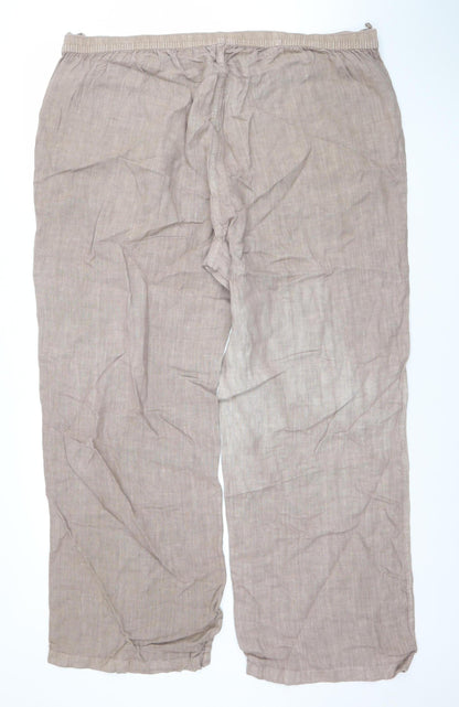 Womens UK Size 20 Chesca Relaxed Fit Casual Holiday Travel Beige Trousers