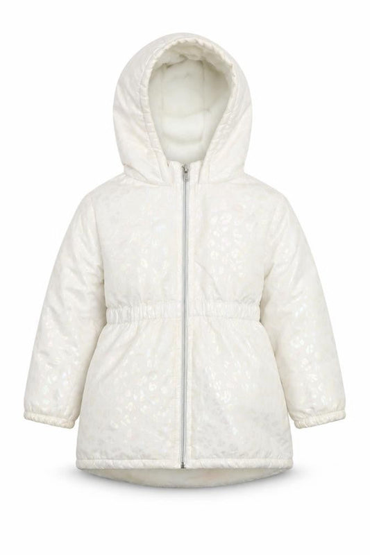 Penelope Mack Girls Ivory Hooded Puffer Coat 5 Years Winter Quilted Jacket