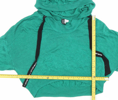 Womens UK Size M H&M Divided Green Pullover Hoodie