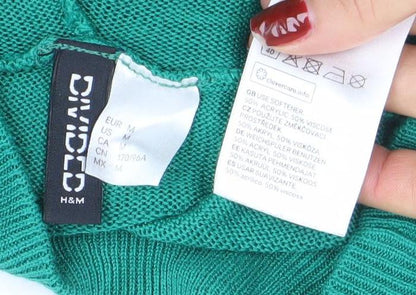 Womens UK Size M H&M Divided Green Pullover Hoodie