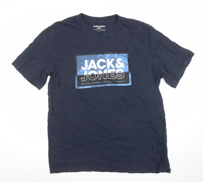 Mens UK Size L JACK & JONES Blue  T-Shirt