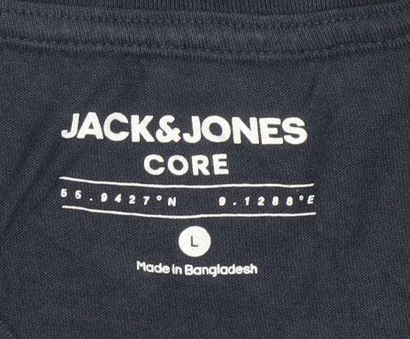 Mens UK Size L JACK & JONES Blue  T-Shirt