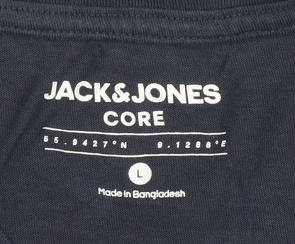Mens UK Size L JACK & JONES Blue  T-Shirt