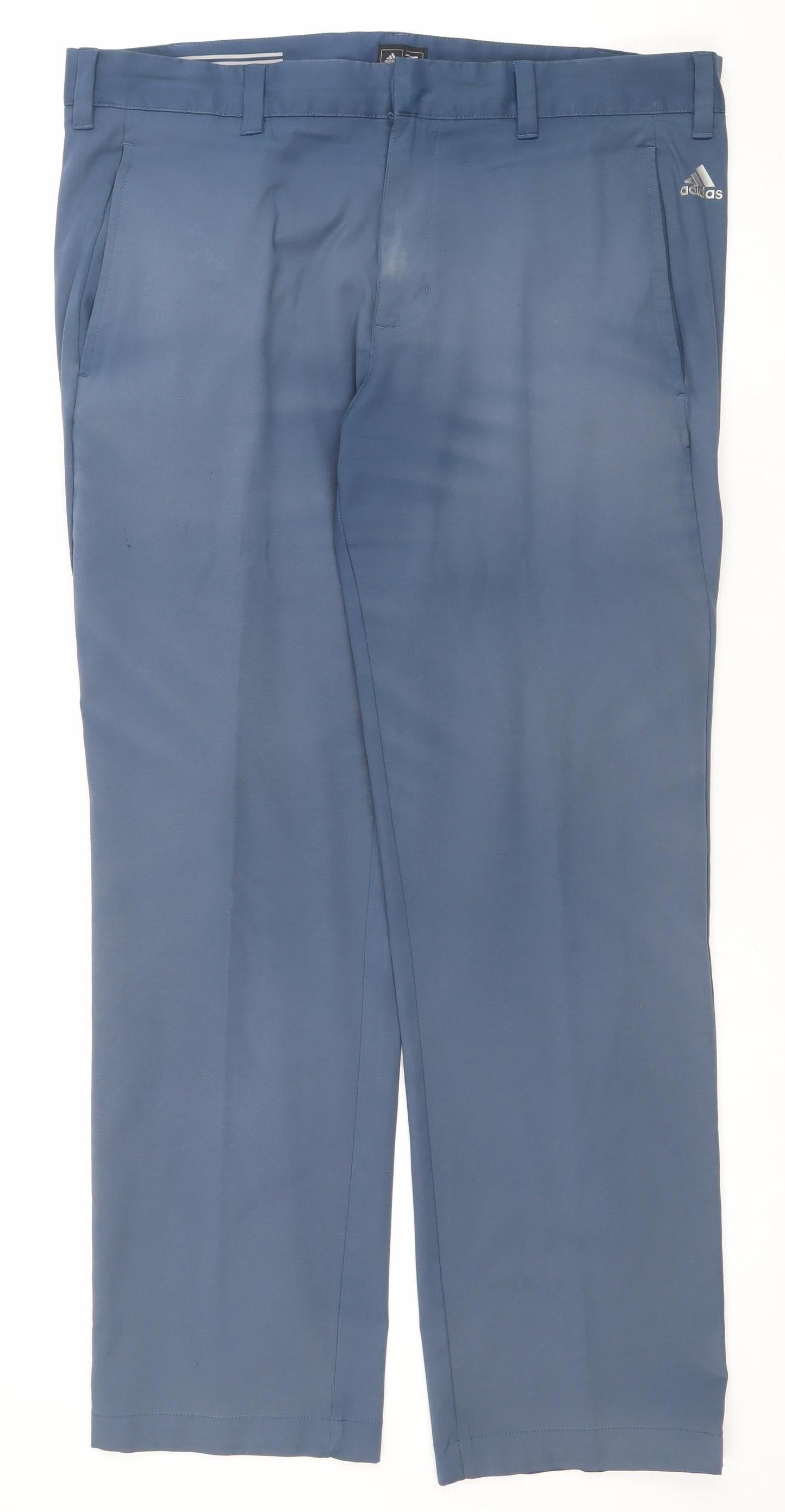 Mens UK Size 34X30 adidas Regular Fit Chino Blue Trousers