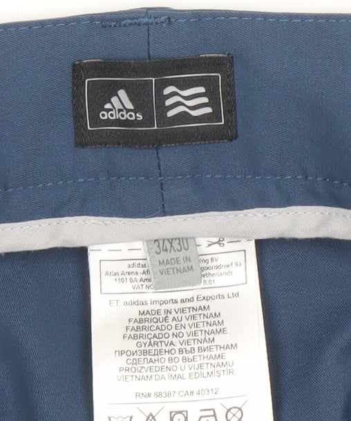 Mens UK Size 34X30 adidas Regular Fit Chino Blue Trousers
