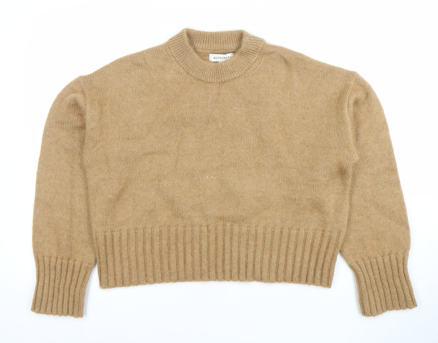 Marks and Spencer Women’s Beige Cashmere Crew Neck Jumper Size 12
