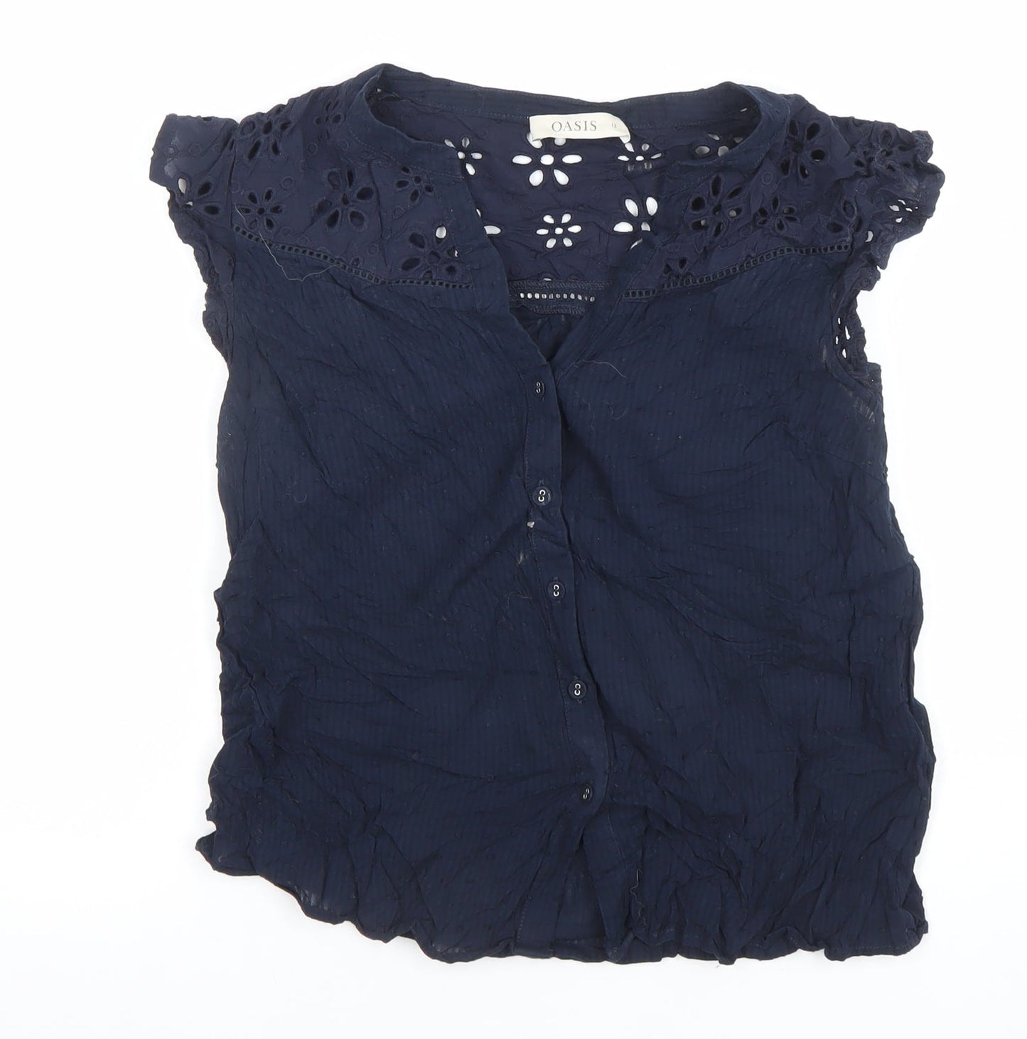Womens UK Size 12 Oasis Blue Tunic Blouse