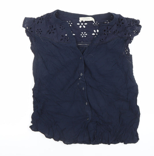 Womens UK Size 12 Oasis Blue Tunic Blouse