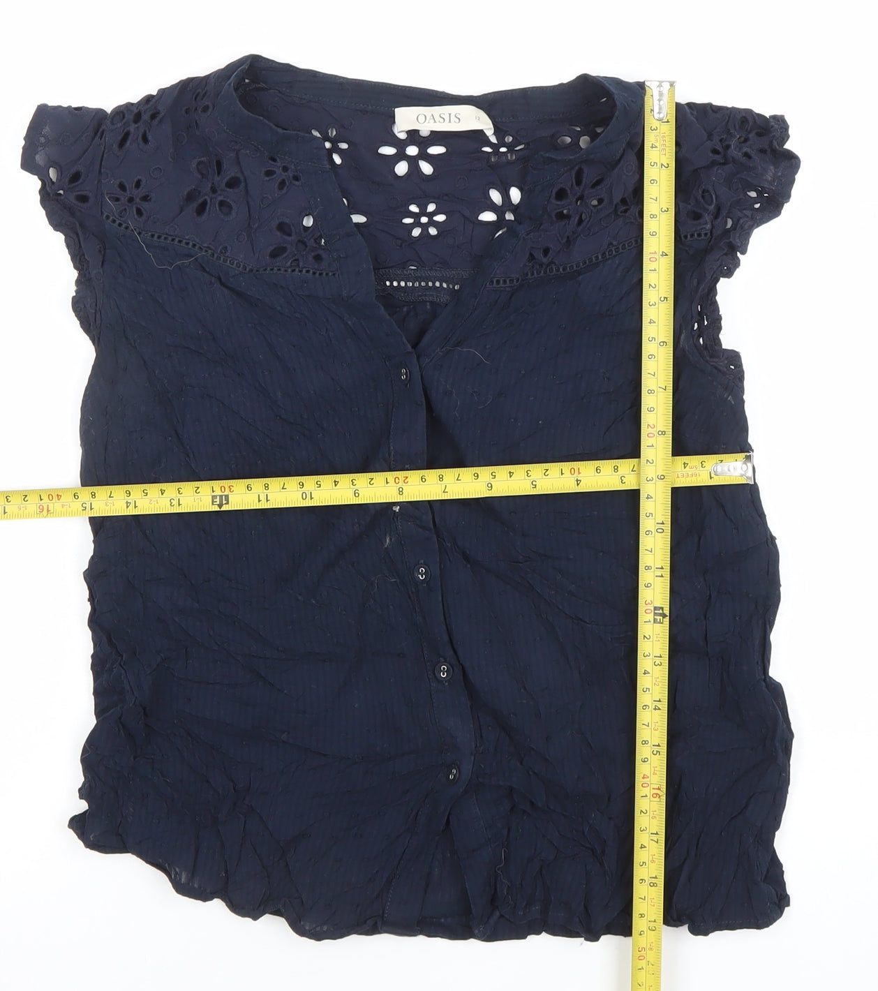 Womens UK Size 12 Oasis Blue Tunic Blouse