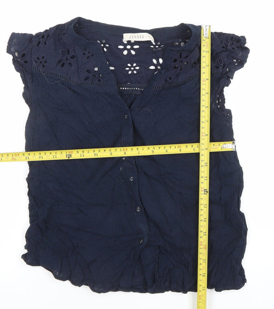 Womens UK Size 12 Oasis Blue Tunic Blouse