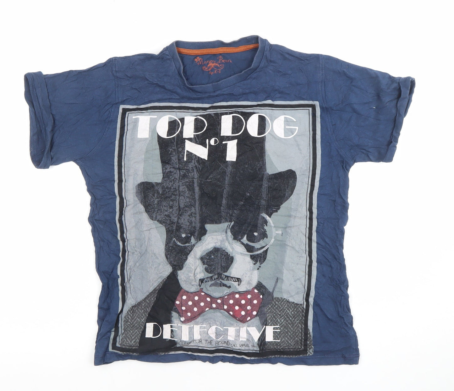 Boys UK Size 10-11 Years Manor Born Blue Basic T-Shirt