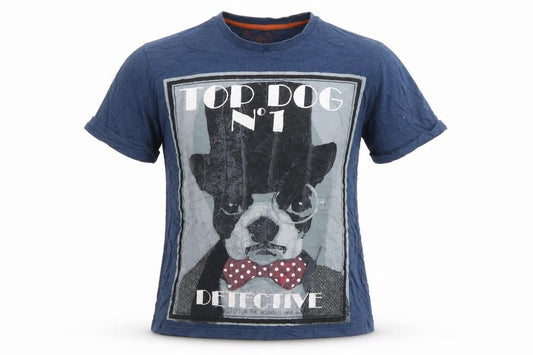 Boys UK Size 10-11 Years Manor Born Blue Basic T-Shirt