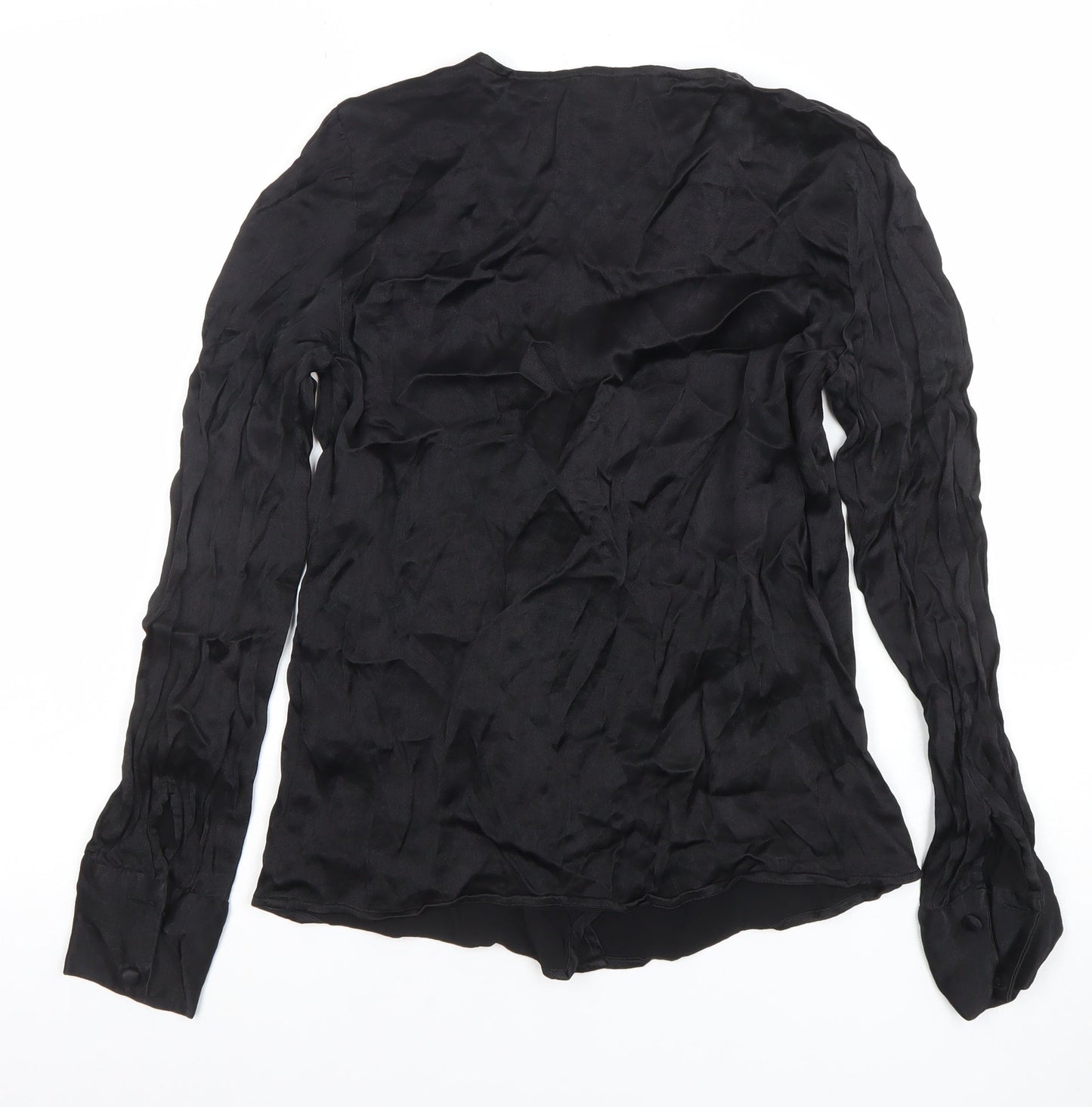 Womens UK Size XS VERO MODA Black Wrap Blouse