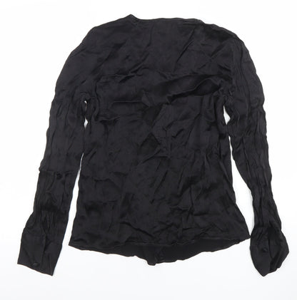 Womens UK Size XS VERO MODA Black Wrap Blouse