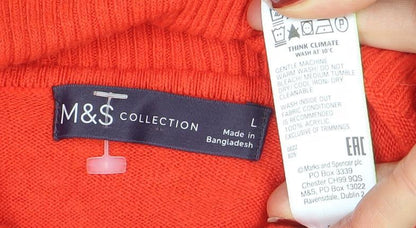 Womens UK Size L Marks and Spencer Red Pullover Jumper
