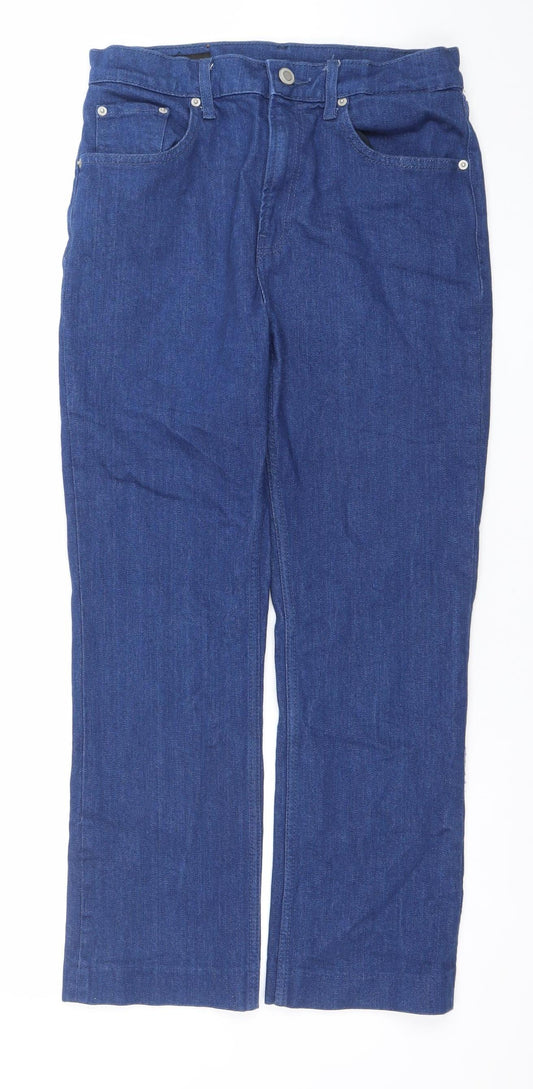Womens UK Size 10 Zara Regular Fit Straight Blue Jeans