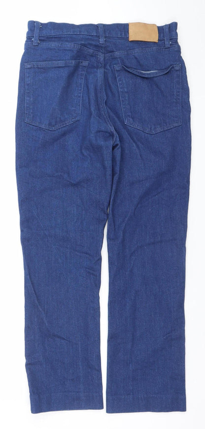Womens UK Size 10 Zara Regular Fit Straight Blue Jeans