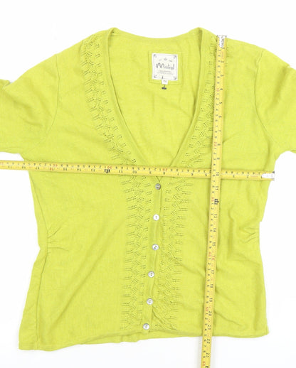Womens UK Size 12 Mistral Green Cardigan Jumper