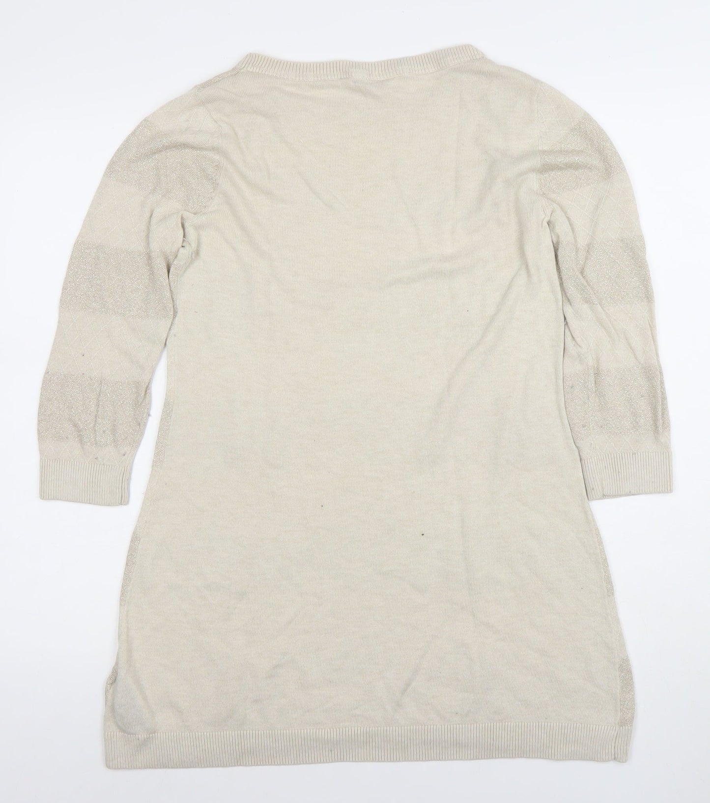 Womens UK Size 14 Rocha.John Rocha Beige Tunic Jumper