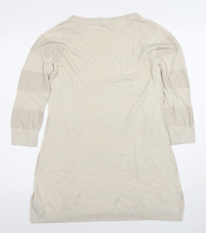 Womens UK Size 14 Rocha.John Rocha Beige Tunic Jumper