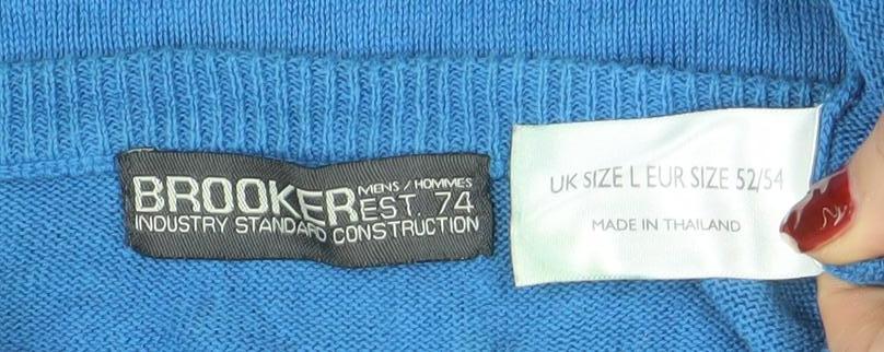 Mens UK Size L Brook Taverner Blue Pullover Jumper