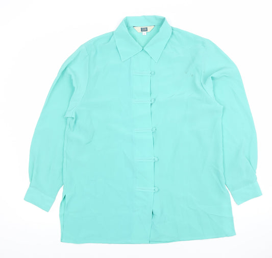 Womens UK Size 12 Soon Green Basic Blouse