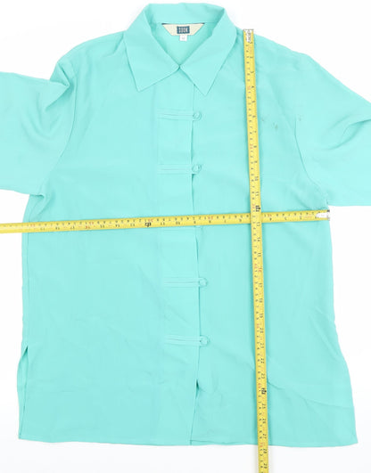 Womens UK Size 12 Soon Green Basic Blouse