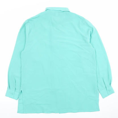 Womens UK Size 12 Soon Green Basic Blouse